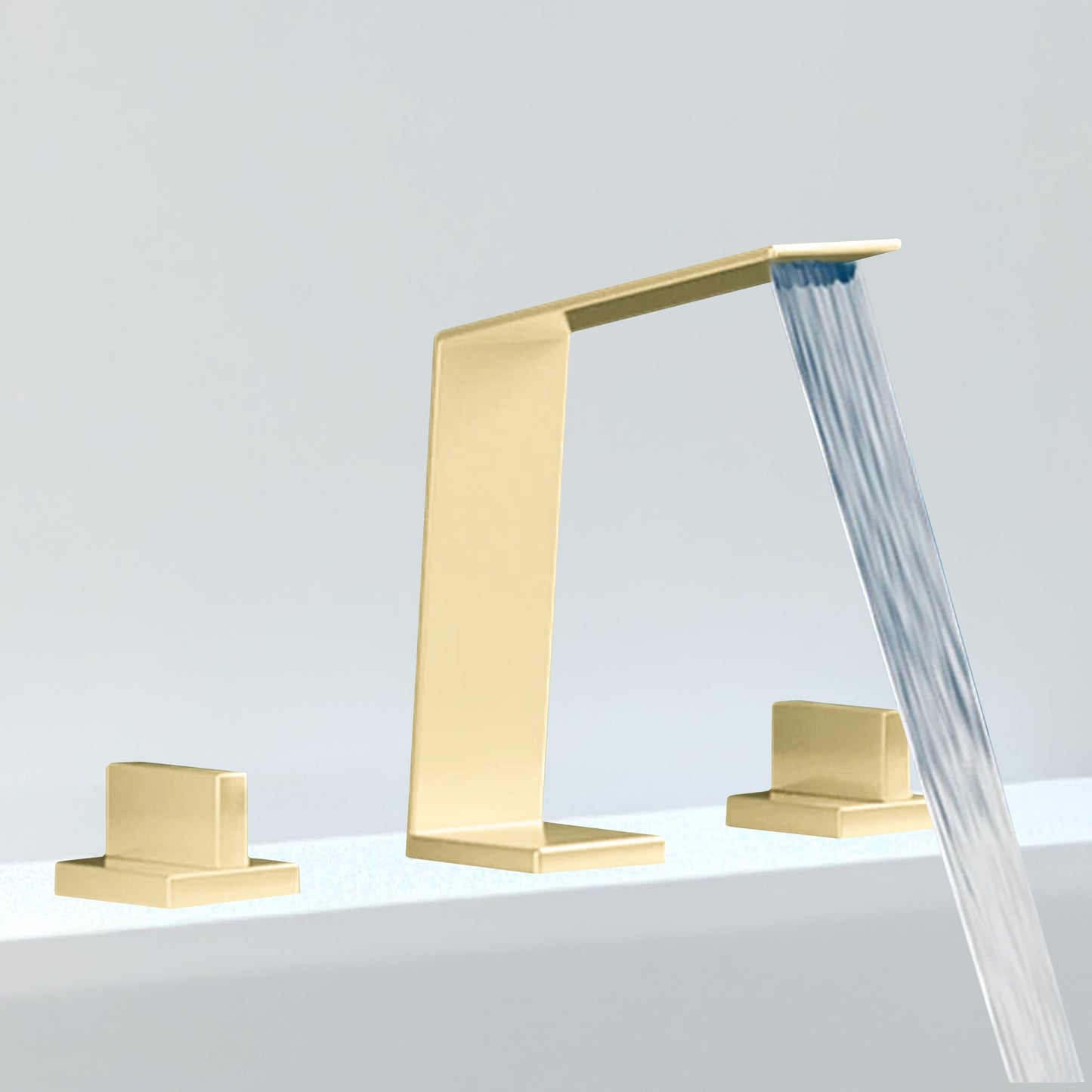 Fontana Duronia Deck Mounted Dual Handle Brushed Gold Sink Faucet