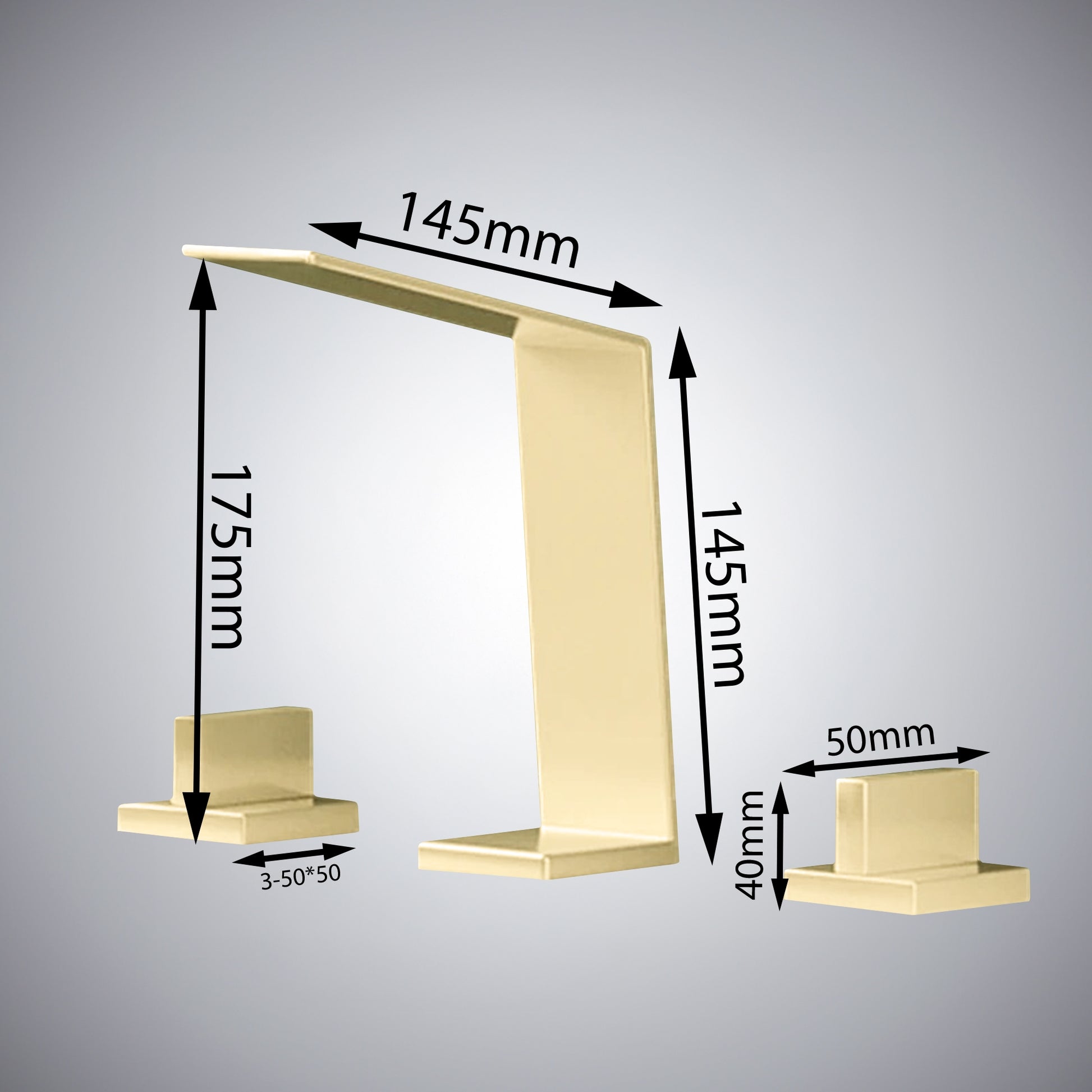 Fontana Duronia Deck Mounted Dual Handle Brushed Gold Sink Faucet