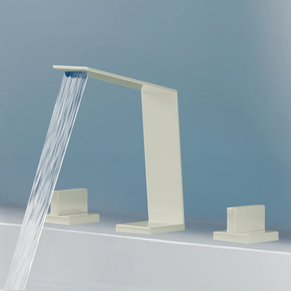 Fontana Duronia Deck Mounted Dual Handle Brushed Nickel Sink Faucet