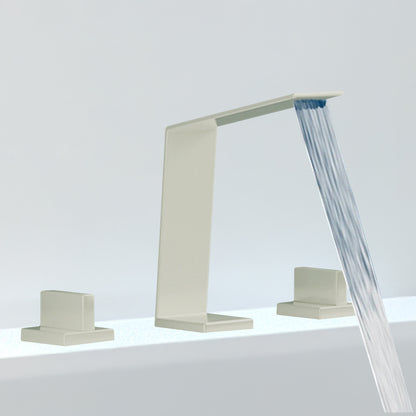 Fontana Duronia Deck Mounted Dual Handle Brushed Nickel Sink Faucet