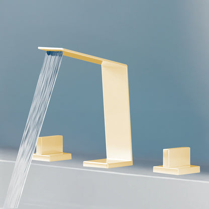 Fontana Duronia Deck Mounted Dual Handle Champagne Sink Faucet