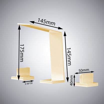 Fontana Duronia Deck Mounted Dual Handle Champagne Sink Faucet