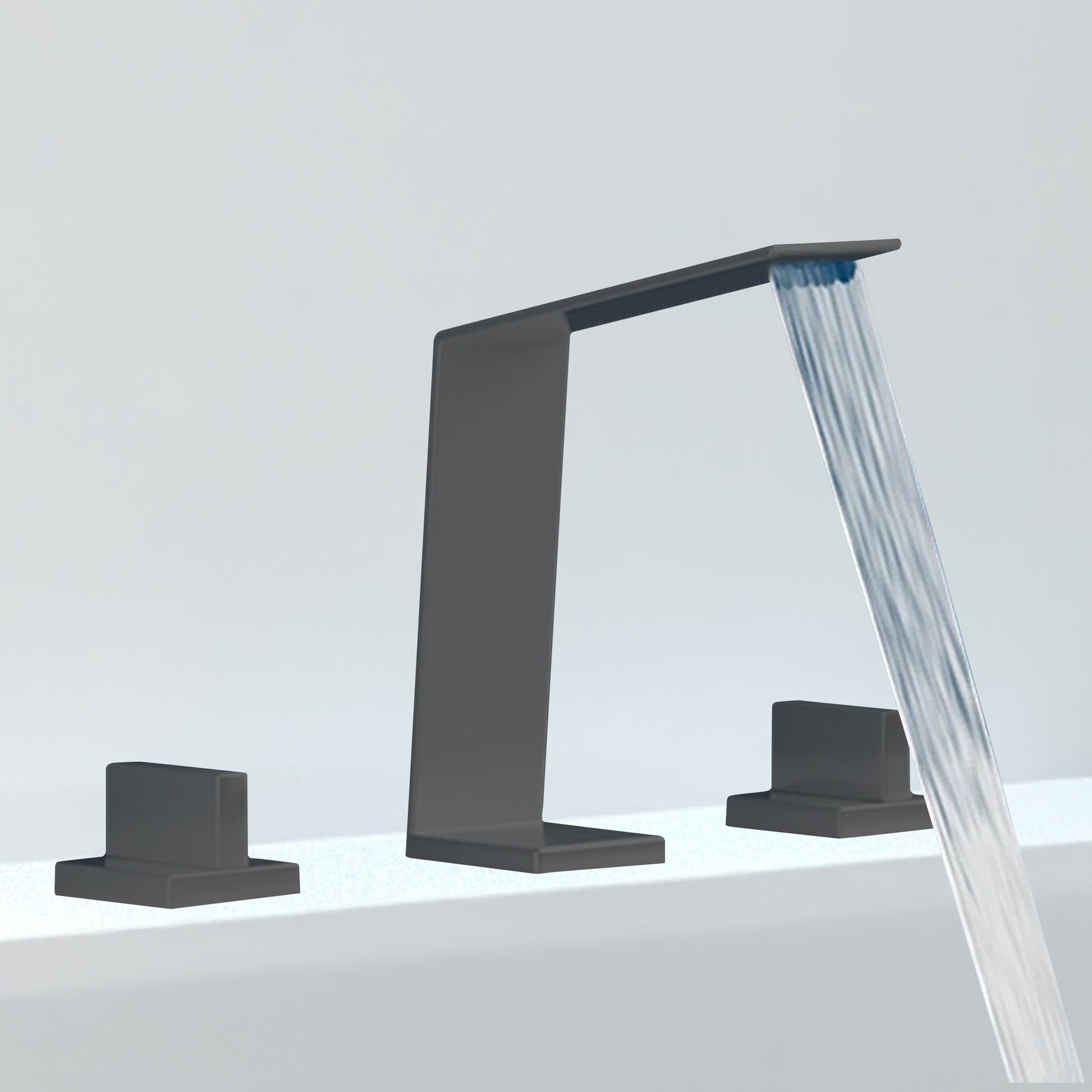 Fontana Duronia Deck Mounted Dual Handle Gun Metal Gray Sink Faucet