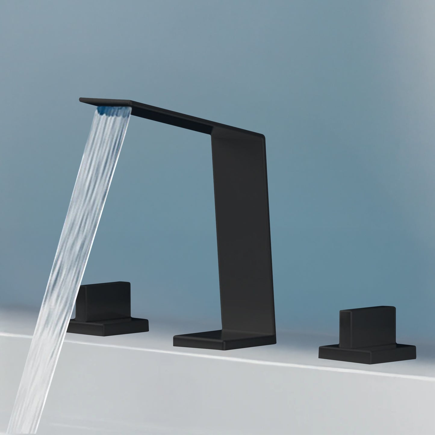 Fontana Duronia Deck Mounted Dual Handle Matte Black Sink Faucet