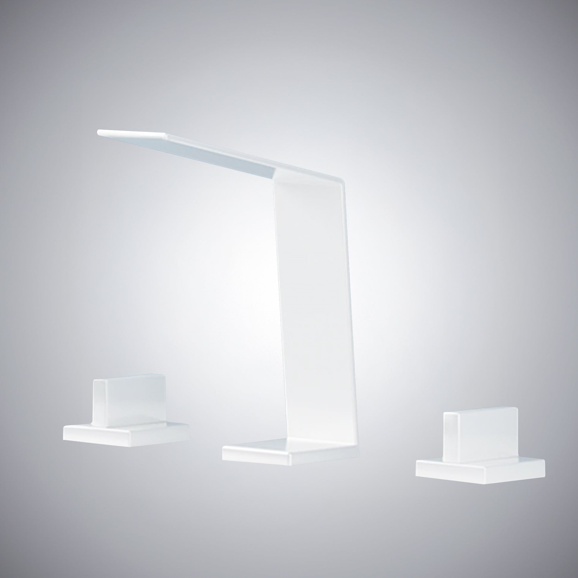 Fontana Duronia Deck Mounted Dual Handle Matte White Sink Faucet