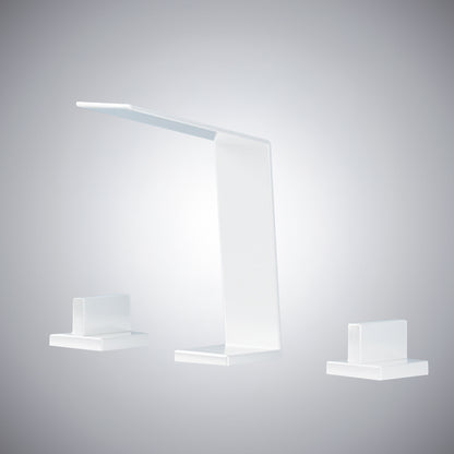 Fontana Duronia Deck Mounted Dual Handle Matte White Sink Faucet
