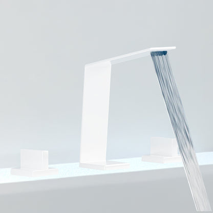 Fontana Duronia Deck Mounted Dual Handle Matte White Sink Faucet