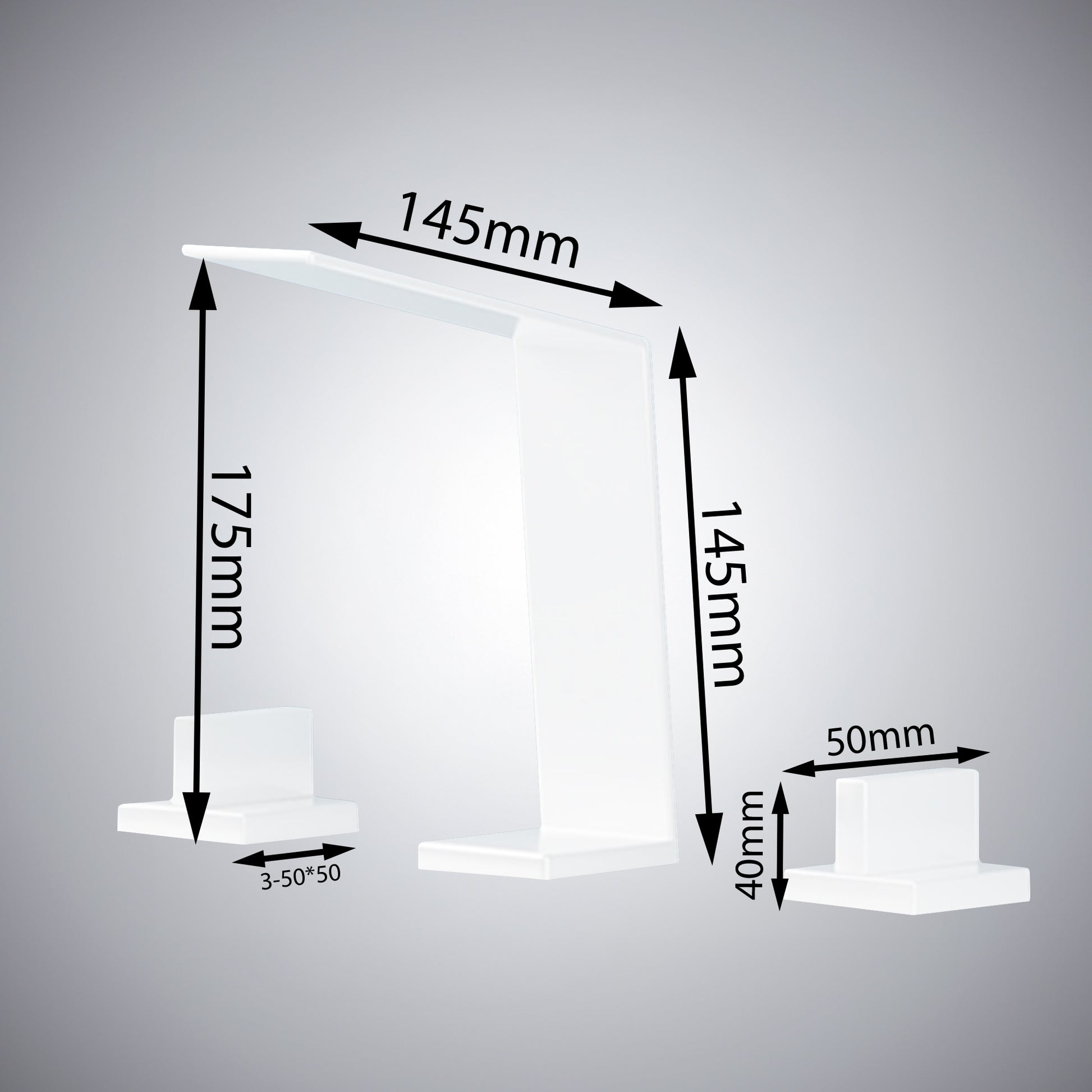 Fontana Duronia Deck Mounted Dual Handle Matte White Sink Faucet