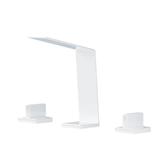 Fontana Duronia Deck Mounted Dual Handle Matte White Sink Faucet