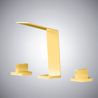 Fontana Duronia Deck Mounted Dual Handle Polished Gold Sink Faucet