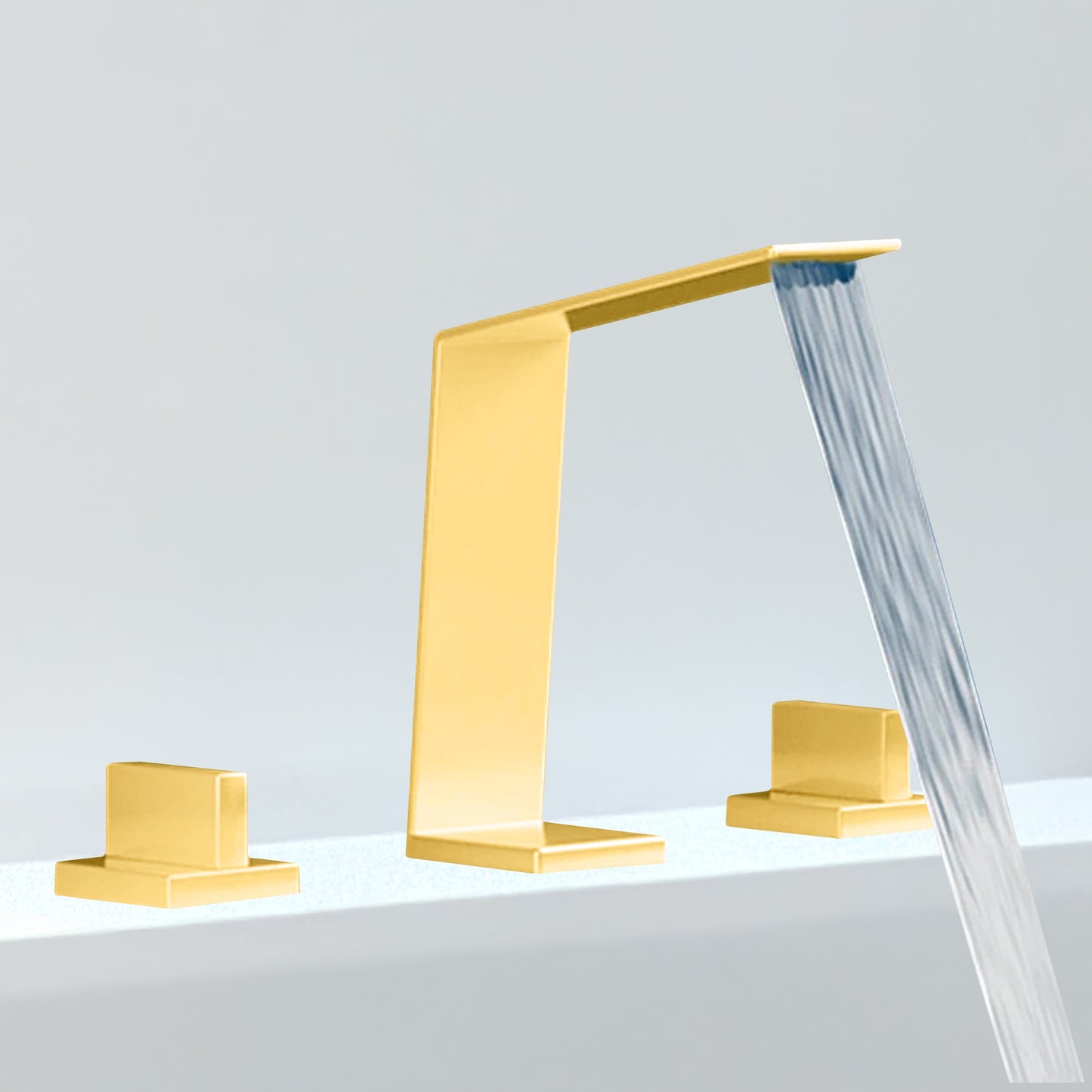 Fontana Duronia Deck Mounted Dual Handle Polished Gold Sink Faucet