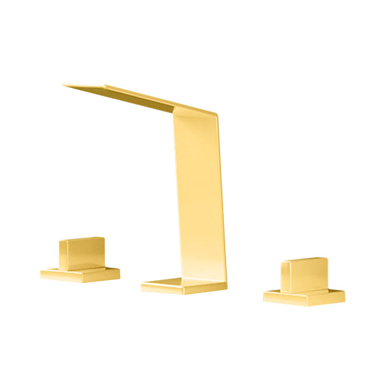 Fontana Duronia Deck Mounted Dual Handle Polished Gold Sink Faucet