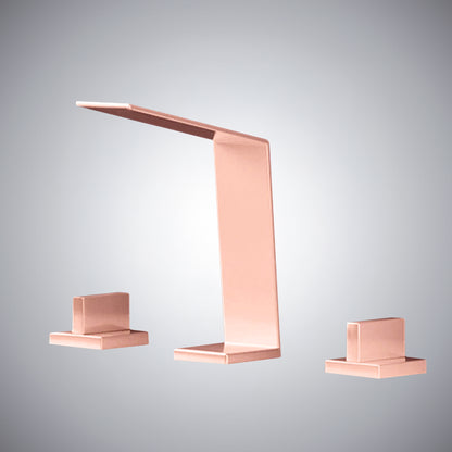 Fontana Duronia Deck Mounted Dual Handle Rose Gold Sink Faucet