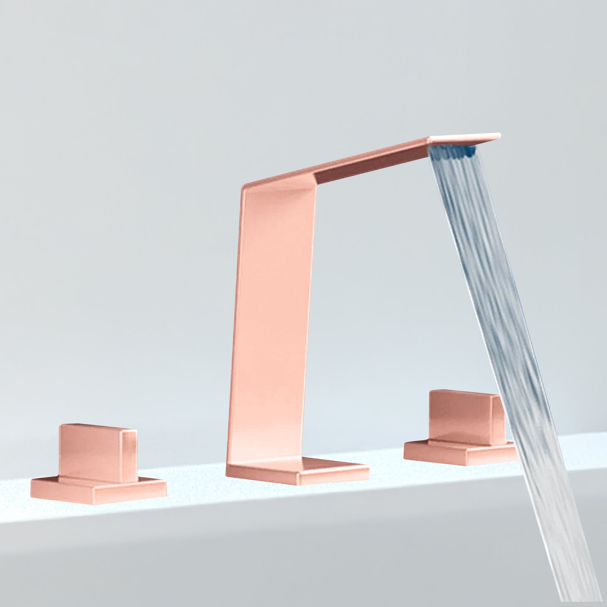 Fontana Duronia Deck Mounted Dual Handle Rose Gold Sink Faucet