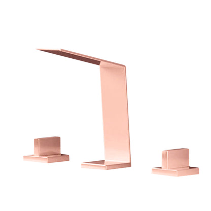 Fontana Duronia Deck Mounted Dual Handle Rose Gold Sink Faucet