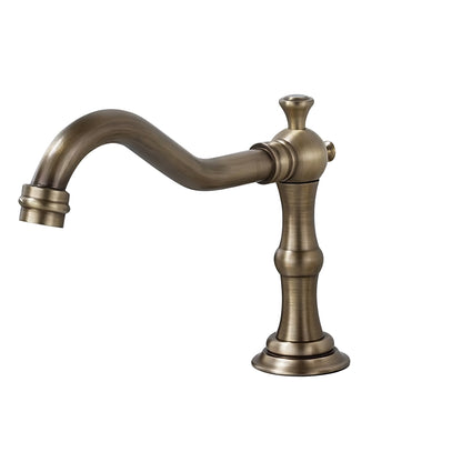 Fontana Ebony Wave Dual Handle Deck Mounted Antique Brass Widespread Faucet