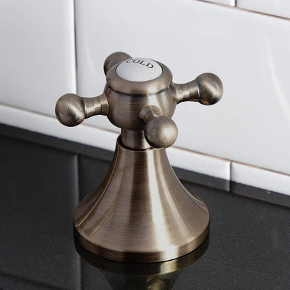 Fontana Ebony Wave Dual Handle Deck Mounted Antique Brass Widespread Faucet