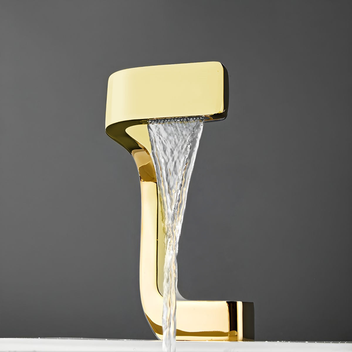 Fontana Epernay Unique Waterfall Single Hole Touchless Gold Faucet