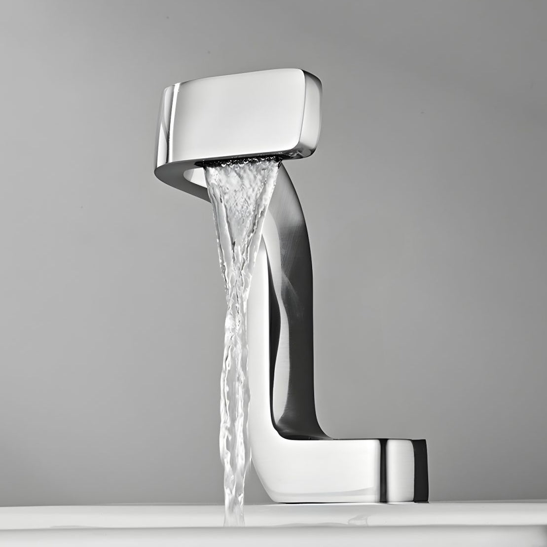 Fontana Epernay Unique Waterfall Single Hole Touchless Silver Faucet