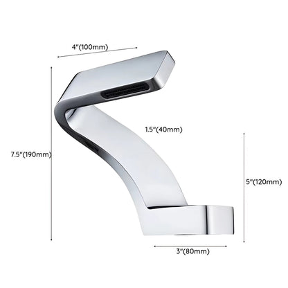Fontana Epernay Unique Waterfall Single Hole Touchless Silver Faucet