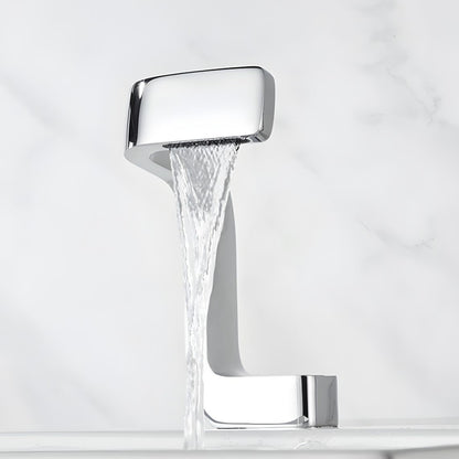 Fontana Epernay Unique Waterfall Single Hole Touchless White Silver Faucet