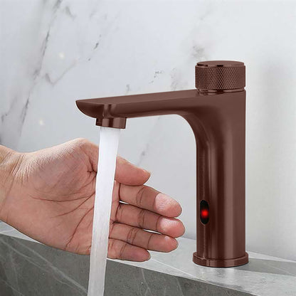 Fontana Evian Touchless Thermostatic Deck Mounted Oil Rubbed Bronze Sink Faucet With Hot & Cold Water Mixer