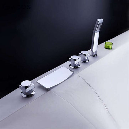 Fontana F-Y-8004 Triple Handle Chrome Bathtub Faucet