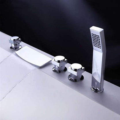 Fontana F-Y-8004 Triple Handle Chrome Bathtub Faucet