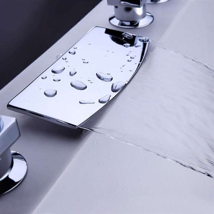 Fontana F-Y-8004 Triple Handle Chrome Bathtub Faucet
