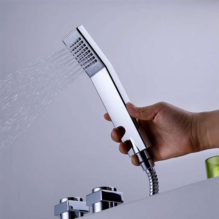 Fontana F-Y-8004 Triple Handle Chrome Bathtub Faucet