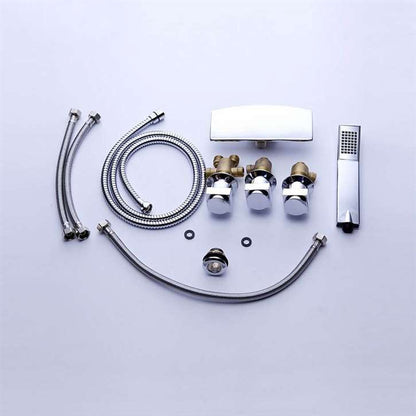 Fontana F-Y-8004 Triple Handle Chrome Bathtub Faucet