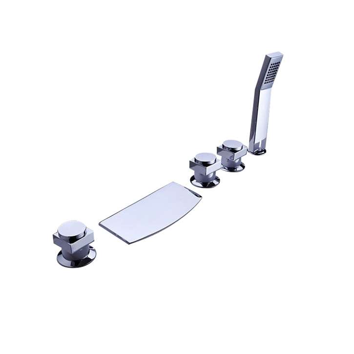 Fontana F-Y-8004 Triple Handle Chrome Bathtub Faucet