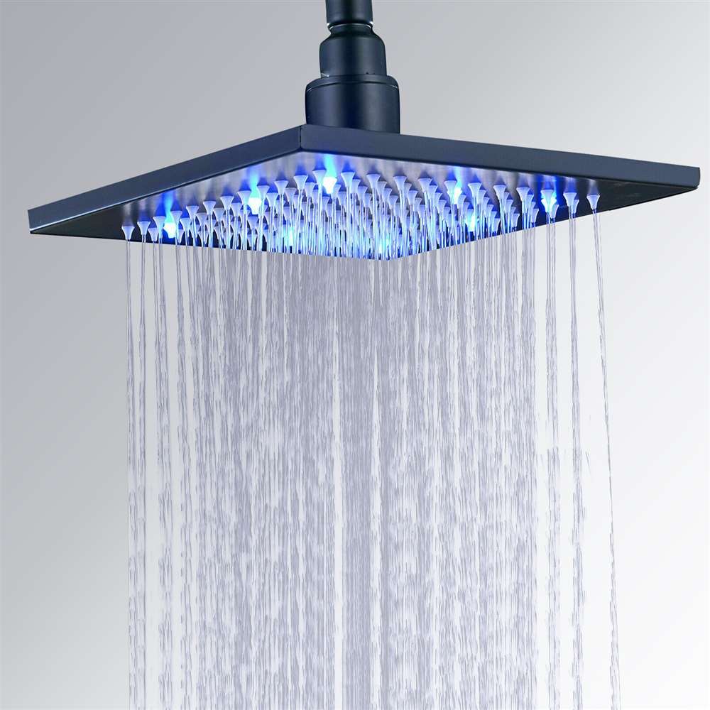 Fontana FS-593RC 8" LED Colors Dark Oil Rubbed Bronze Rain Shower Head
