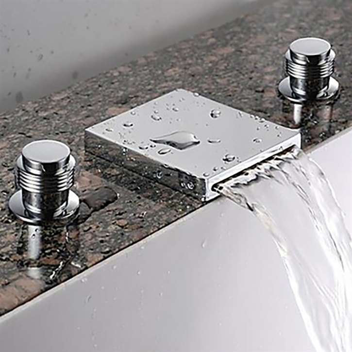 Fontana Florante Wide Spout Chrome Deck Mounted Bathtub Faucet