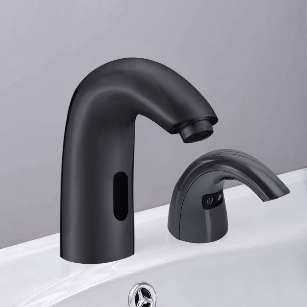 Fontana Florence Commercial Motion Sensor Matte Black Faucet and Automatic Soap Dispenser
