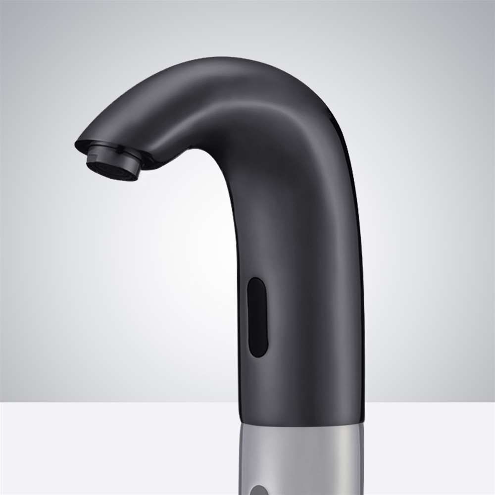 Fontana Florence Commercial Motion Sensor Matte Black Faucet and Automatic Soap Dispenser