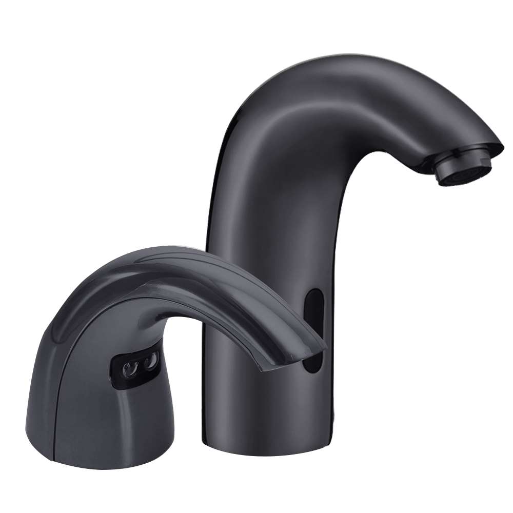 Fontana Florence Commercial Motion Sensor Matte Black Faucet and Automatic Soap Dispenser