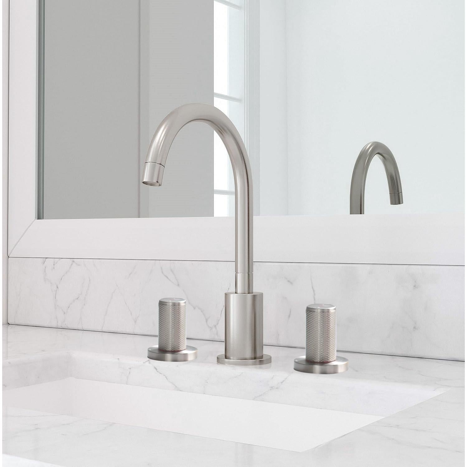 Fontana Gaillard Dual Handle Deck Mounted Brushed Nickel Widespread Sink Faucet