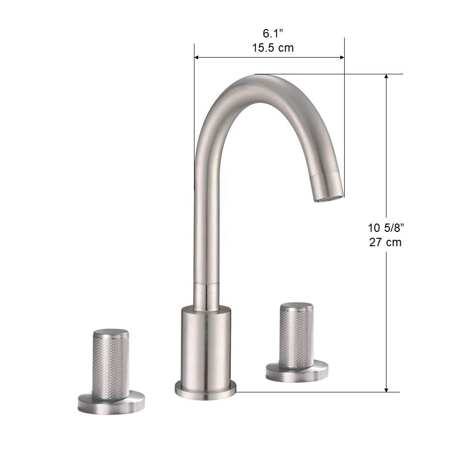 Fontana Gaillard Dual Handle Deck Mounted Brushed Nickel Widespread Sink Faucet