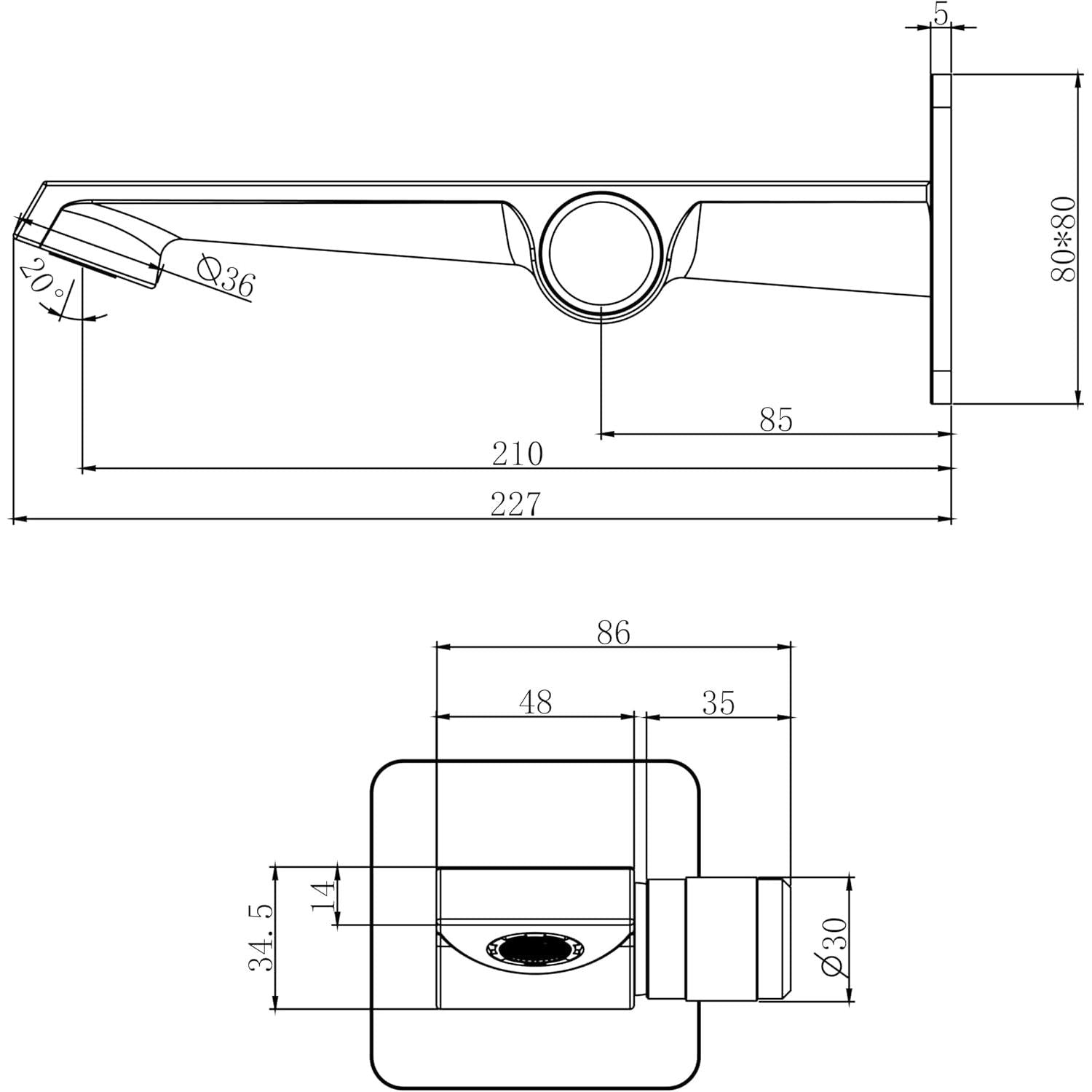 Fontana Gemona Single Handle Gun Metal Gray Wall Mounted Faucet