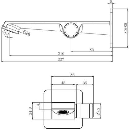 Fontana Gemona Single Handle Gun Metal Gray Wall Mounted Faucet
