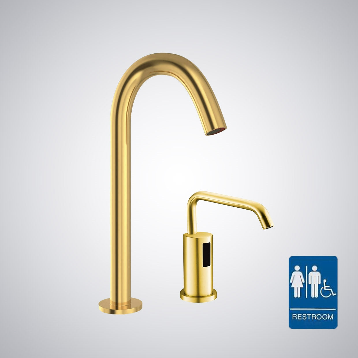Fontana Geneva Touchless Motion Sensor Gold Faucet and Automatic Soap Dispenser