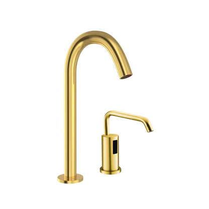 Fontana Geneva Touchless Motion Sensor Gold Faucet and Automatic Soap Dispenser