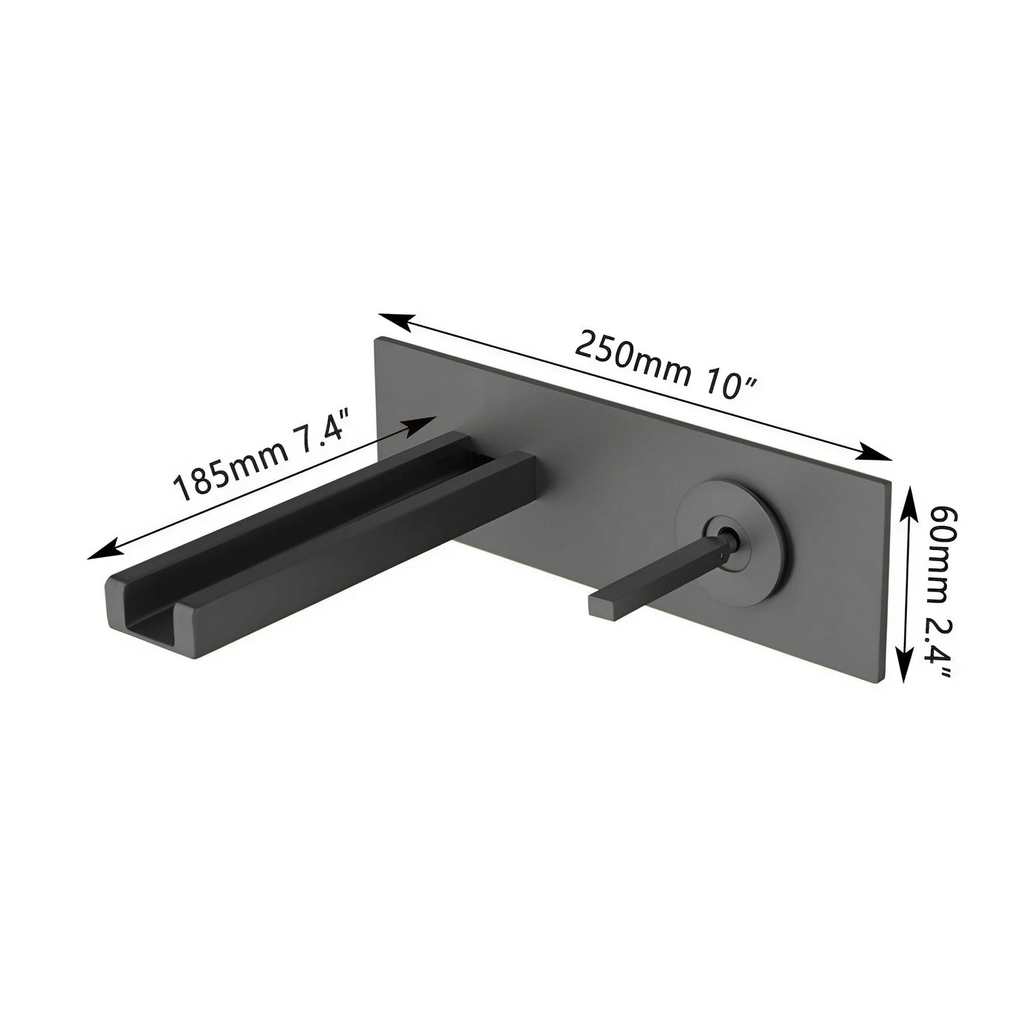 Fontana Georges 1.2 GPM Hot and Cold Single Handle Wall Mounted Gun Metal Gray Faucet