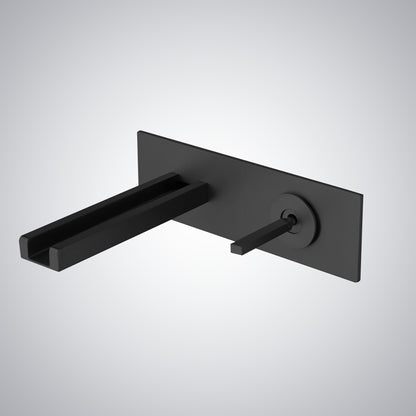 Fontana Georges 1.2 GPM Hot and Cold Single Handle Wall Mounted Matte Black Faucet