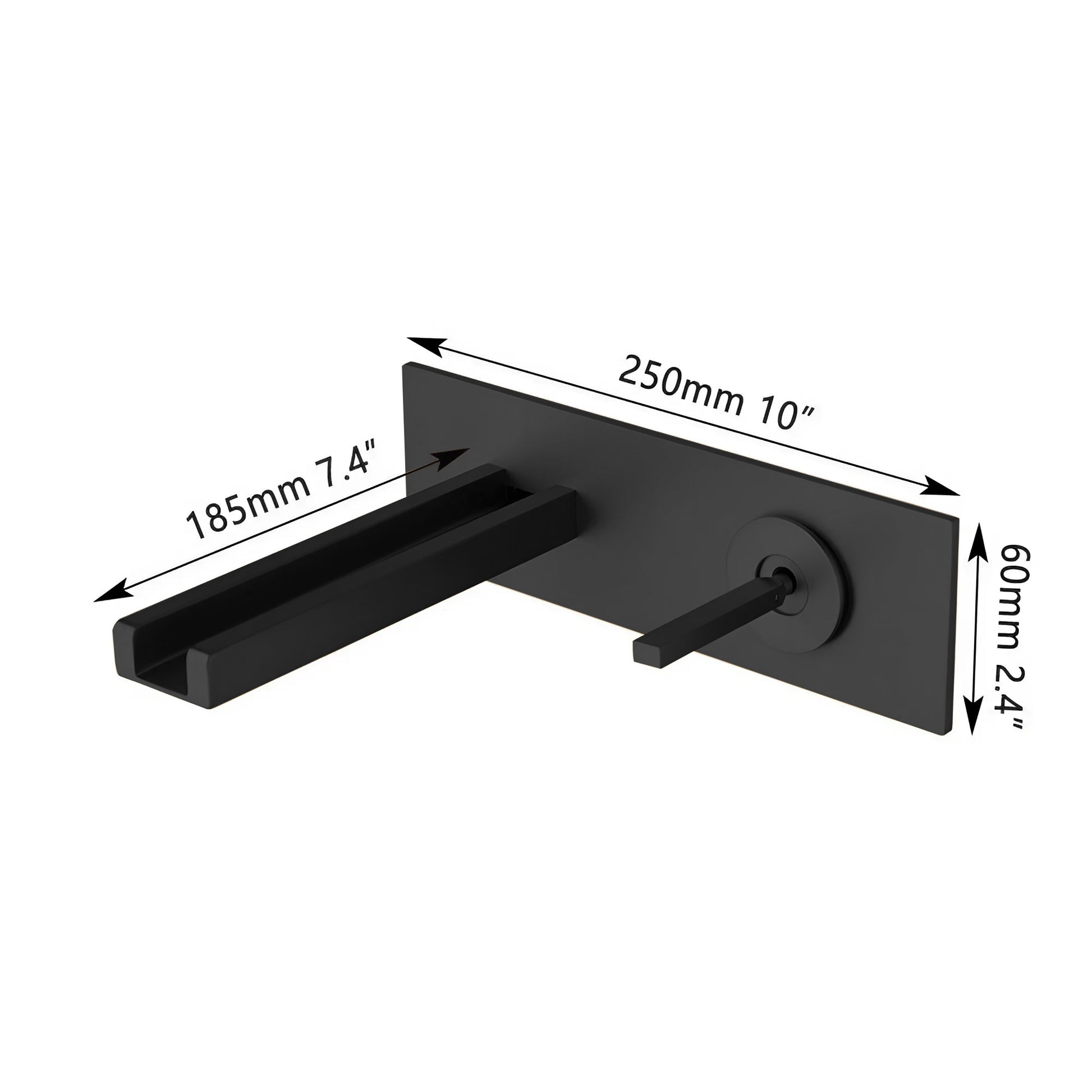 Fontana Georges 1.2 GPM Hot and Cold Single Handle Wall Mounted Matte Black Faucet