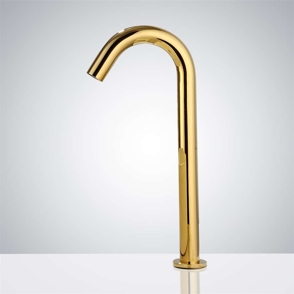 Fontana Gold Slim Design Faucet and Automatic Deck Mount Soap Dispenser