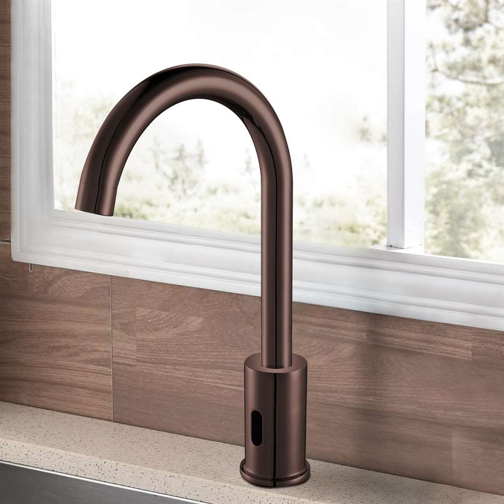 Fontana Gooseneck Dual Commercial Automatic Sensor Light Oil Rubbed Bronze Faucet and Soap Dispenser