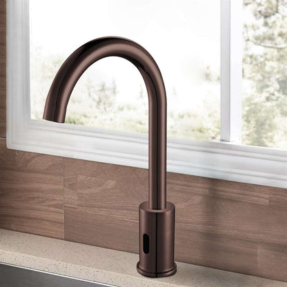 Fontana Gooseneck Dual Commercial Automatic Sensor Light Oil Rubbed Bronze Faucet and Soap Dispenser