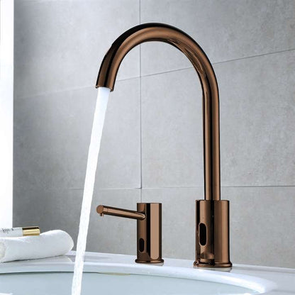 Fontana Gooseneck Dual Commercial Automatic Sensor Light Oil Rubbed Bronze Faucet and Soap Dispenser